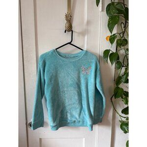 Women’s size small/XS blue soft butterfly sweater